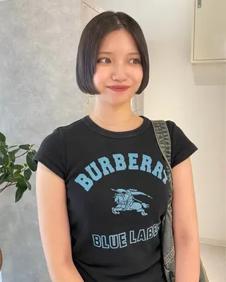 ショート デザインパーマ/ 艶カラー/ボブのヘアスタイル