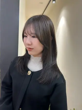 セミロング カラー hub hair レイヤー/透明感のヘアスタイル