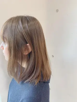 ミディアム カラー 白髪ぼかしハイライト 柳川拓哉のヘアスタイル