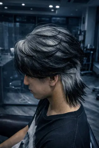 ショート カラー パーマ メンズ特化/フェザー /パーマ/伊勢元のヘアスタイル