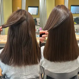 ロング パーマ hub hair レイヤー/透明感のヘアスタイル