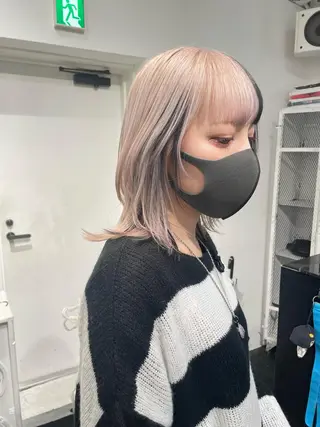 セミロング カラー パーマ ヘアアレンジ メンズ キッズ ネイル マツエク・マツパ アイブロウ 艶ハイトーン/ヘア アレンジAYAKAのヘアスタイル