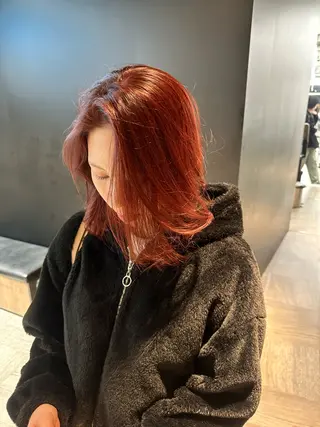 ミディアム カラー 顔まわりカット/艶髪 カラー✨けいとのヘアスタイル