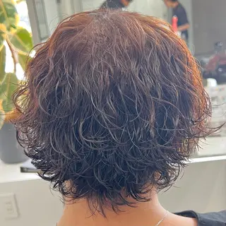 ミディアム カラー パーマ メンズ メンズパーマ/波巻き 新潟/万代/夏芽🎀のヘアスタイル