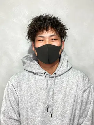 カラー パーマ メンズ 髪質改善/縮毛矯正 レイヤー/松川匠のヘアスタイル