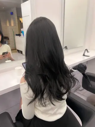 ロング カラー パーマ ヘアアレンジ メンズ キッズ ブリーチなしカラー/ ブラウン/レイヤーのヘアスタイル