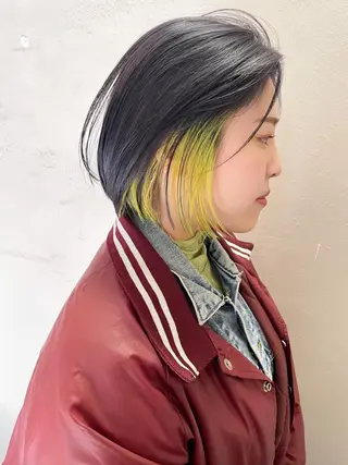 ショート カラー ヘアアレンジ 丸山渉/パーマ エフェクトブリーチのヘアスタイル