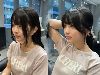 セミロング 韓国レイヤー/顔周り /縮毛矯正/羽田航のヘアスタイル