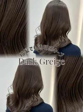 ロング カラー 赤み消し/オリーブ カーキ/福田れんのヘアスタイル
