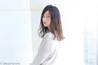 ミディアム カラー パーマ ◎TAKU ◎ 小顔カットのヘアスタイル