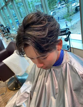 ショート カラー パーマ メンズ メンズ特化/フェザー /パーマ/伊勢元のヘアスタイル