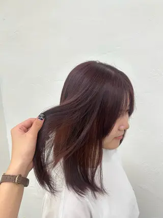 セミロング カラー gite  KOHOKU所属・梓真💐 ツヤ髪　横浜のヘアスタイル