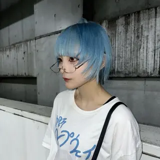 ショート カラー ハイトーン/ウルフ /エクステ/ましろのヘアスタイル