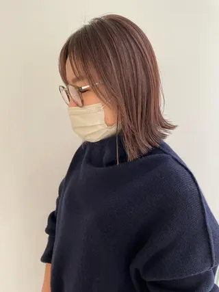 ミディアム カラー iet.所属・ウルフ/ボブ/耳ツボ ジュエリー◎ricoのヘアスタイル
