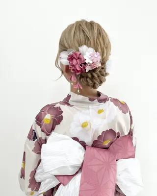 セミロング ヘアアレンジ ヘアセットサロン /上坪愛美のヘアスタイル