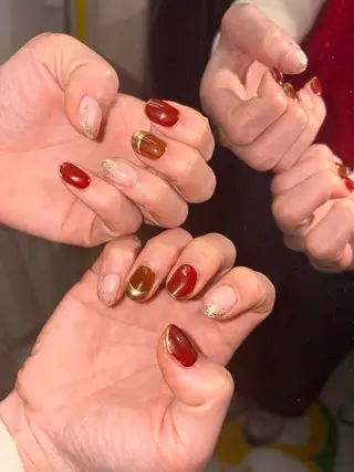 ネイル 33nail✴️栄 スミレ❇️Gel-xのネイルデザイン