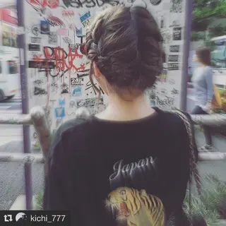 ショート ミディアム カラー ヘアアレンジ 🥛洒落髪小顔cut なら龍崎🥛のヘアスタイル