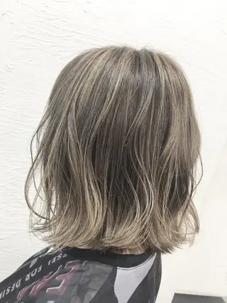 ミディアム カラー パーマ W_SALON ［触れたくなる艶髪］のヘアスタイル