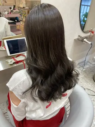 セミロング カラー 新宿/韓国ヘア 中明度カラー/かやのヘアスタイル