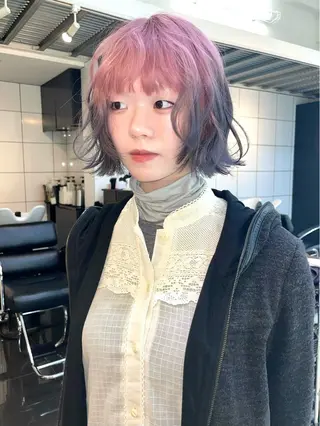 ショート カラー ボブ.顔周りカット カット/ユキカのヘアスタイル