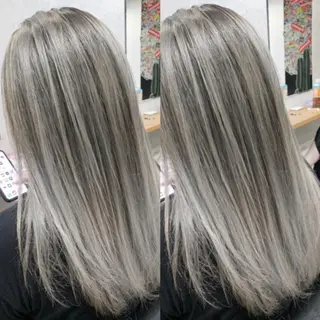 ロング カラー 松井那津子 /ハイライトブリーチのヘアスタイル