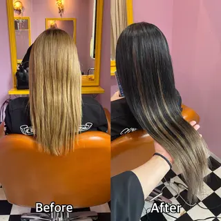 ロング シール+ちび編み込み エクステ梅田🐨のヘアスタイル