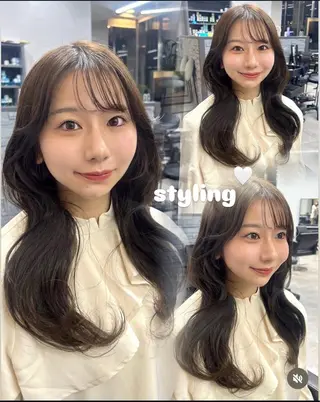 ロング moe🎀 透明感カラーのヘアスタイル