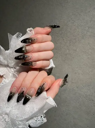 ネイル I-nailロング /ワンホン/キラキラのネイルデザイン