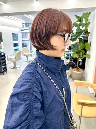 ショート カラー ボブ/レイヤー/ケア パーマ/リュウタのヘアスタイル