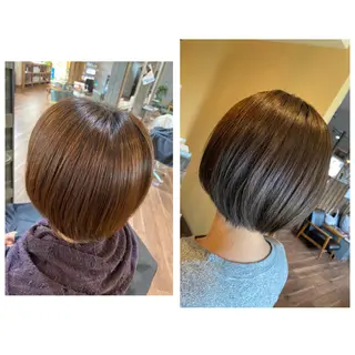 ショート カラー ハイライト/インナー /ブリーチ/レイヤーのヘアスタイル