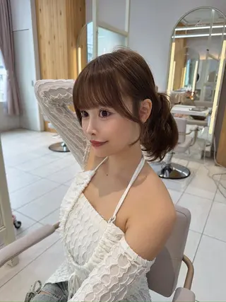 セミロング 顔周り/透明感カラー /韓国ヘア/TAKUのヘアスタイル