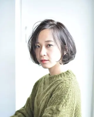 ショート カラー パーマ みずの ゆきなのヘアスタイル
