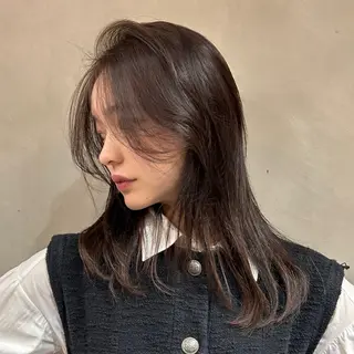 セミロング カラー ヘアアレンジ maoブリーチ無し 似合わせカラーのヘアスタイル