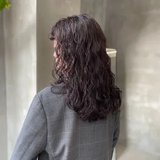 ロング カラー パーマ teto hair ayameのヘアスタイル