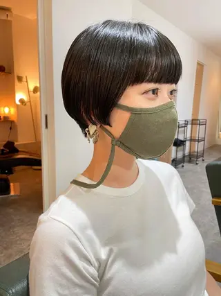 ショート カラー パーマ ヘアアレンジ メンズ キッズ ネイル マツエク・マツパ パーマ/透明感カラー /ボブ/吉田一生のヘアスタイル