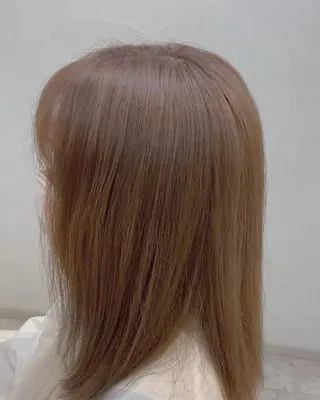 ミディアム カラー ブリーチなしWカラー /酸性ストレート河本のヘアスタイル