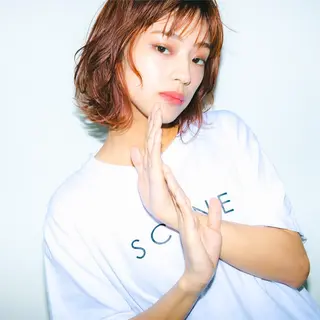 ミディアム カラー 水口 英里のヘアスタイル