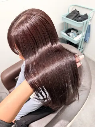 セミロング カラー ヘアアレンジ 韓国ボブ🤍 縮毛矯正/ひかりのヘアスタイル