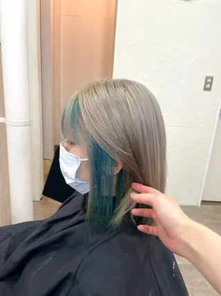 ミディアム 🎀韓国系ハイトーン カラーYoko🎀のヘアスタイル