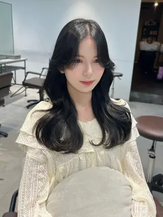 カラー ヘアアレンジ 似合わせ顔まわり カット💛森尾真由美のヘアスタイル