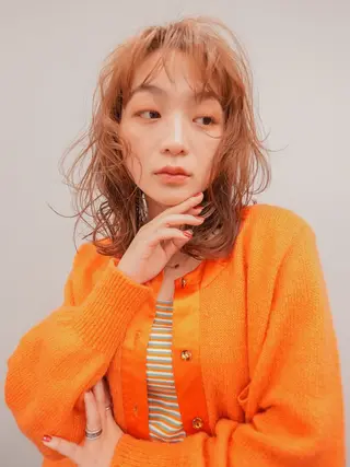 ミディアム パーマ gite カワムラナオキのヘアスタイル