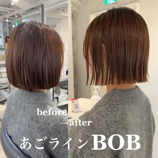 ショート カラー 切りっぱなしBOB 職人💜Anzuのヘアスタイル
