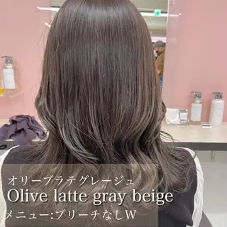 ミディアム カラー EMIL/上野駅近 /ブリーチ縮毛矯正のヘアスタイル