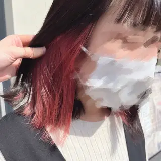 ミディアム カラー uni 江坂🦋 木下風子のヘアスタイル