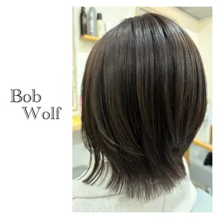 ミディアム レイヤーカット・ 縮毛矯正 星野のヘアスタイル