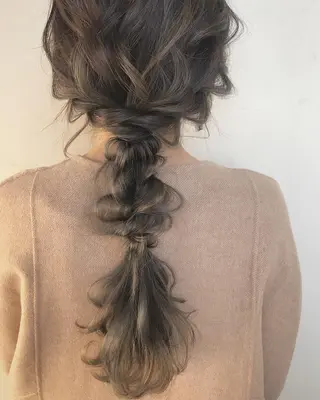 ロング カラー ヘアアレンジ ハイライト、レイヤー カット/西梅田/中西のヘアスタイル