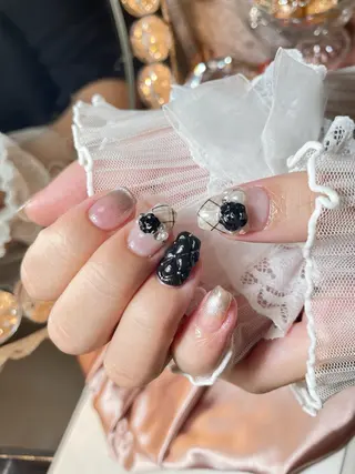 ネイル 23時まで❤︎韓国、 ワンホンネイルのネイルデザイン