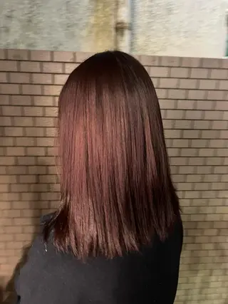 ミディアム カラー 艶髪/ハイトーン/ ヘアセット/モエノのヘアスタイル