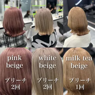 ミディアム カラー 🫧ハイトーン🫧 ベージュ🫧徹哉のヘアスタイル