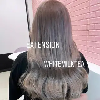 ロング カラー エクステ🩵ブリーチ 韓国ヘア🩵KAEのヘアスタイル